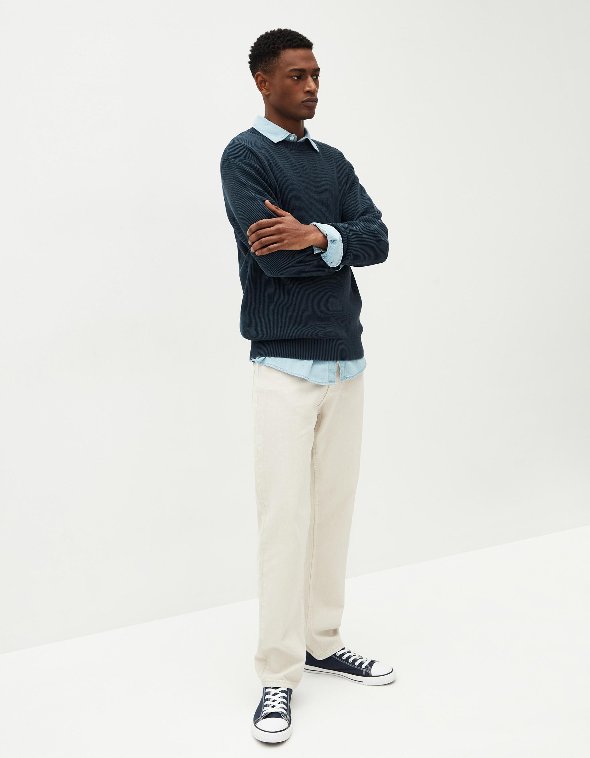 Comprar Online Camisola Canelada, Homem, Azul Escuro