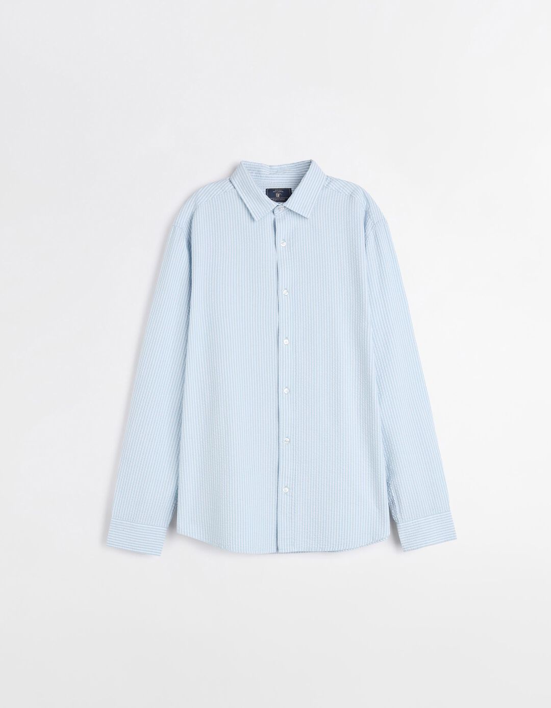 Camisa Riscas, Homem, Azul Claro
