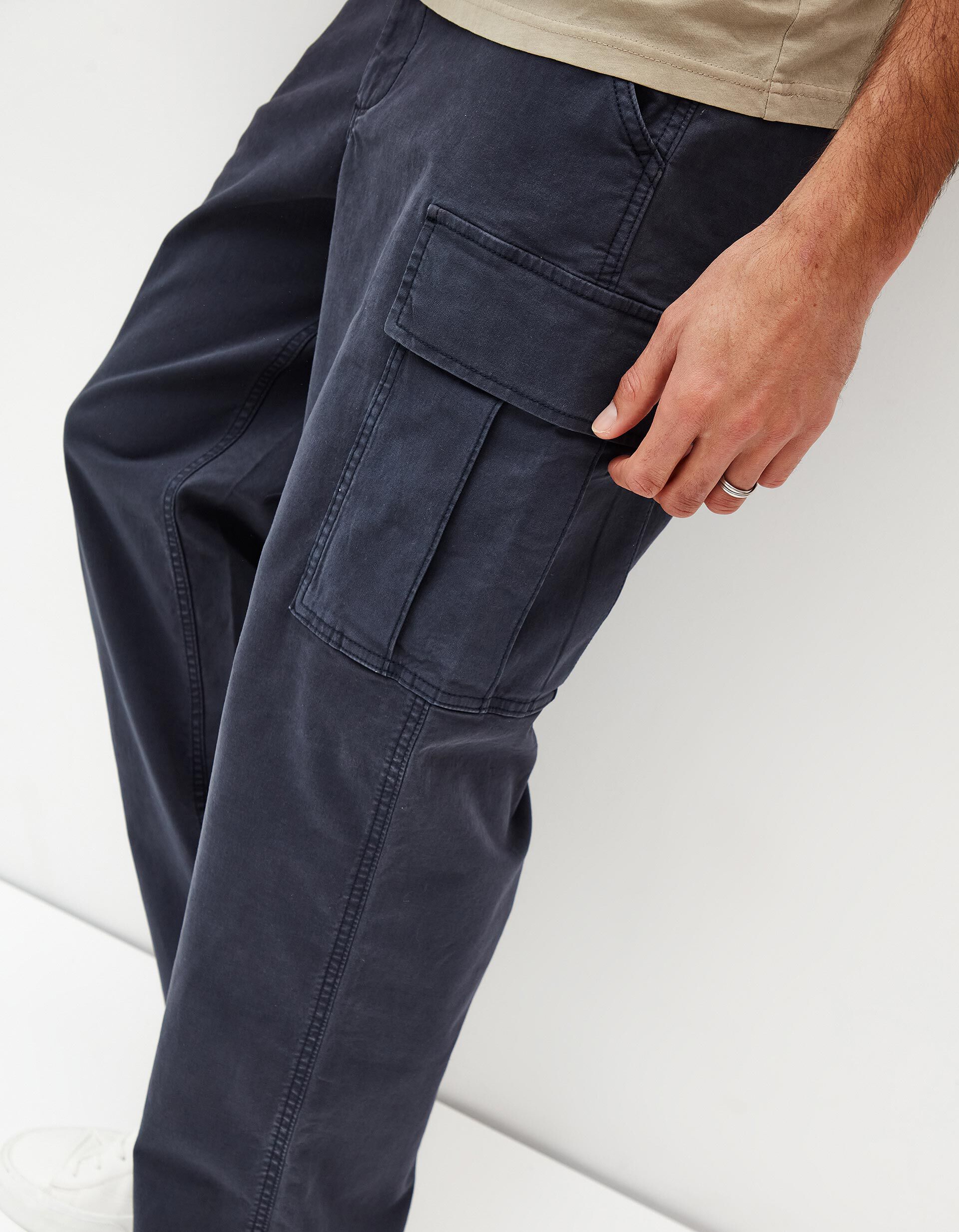 Comprar Online Cal&ccedil;as Cargo, Homem, Azul Escuro