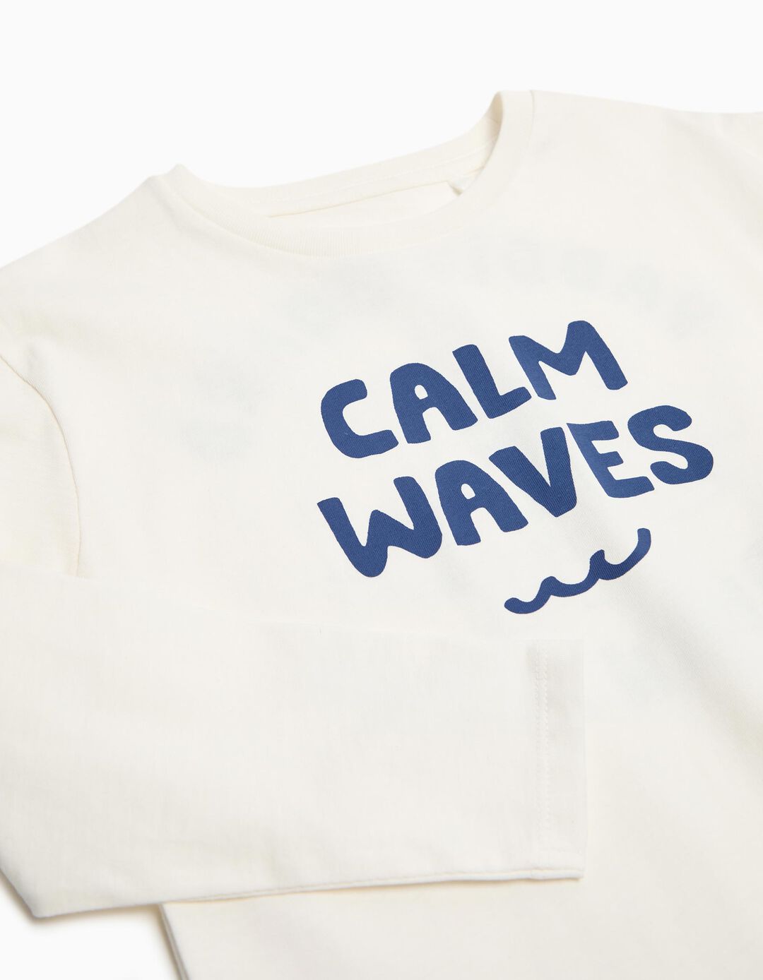 T-shirt Manga Comprida Estampado, Menino, Branco