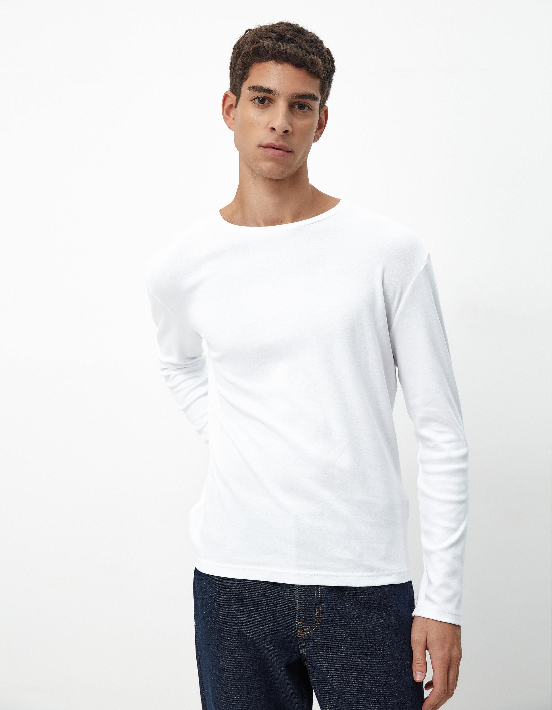 Camisola Interior de Manga Comprida, Homem, Branco