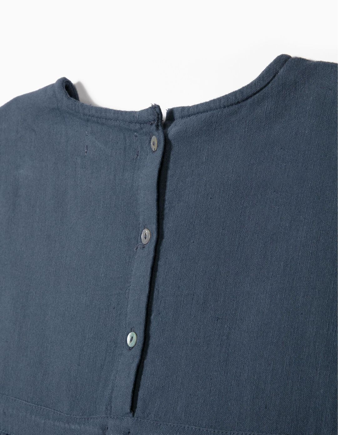 Vestido para Menina 'B&S' com Bordados, Azul