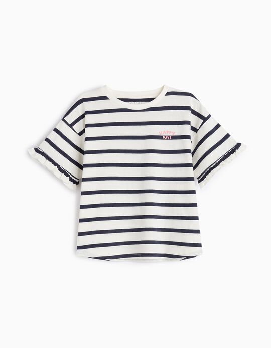 Comprar Online T-shirt Riscas, Menina, Azul Escuro