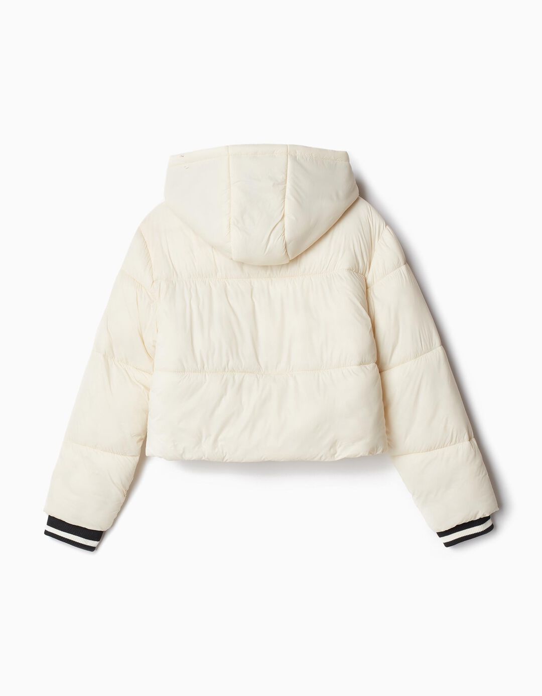 Casaco Acolchoado Capuz, Menina, Branco