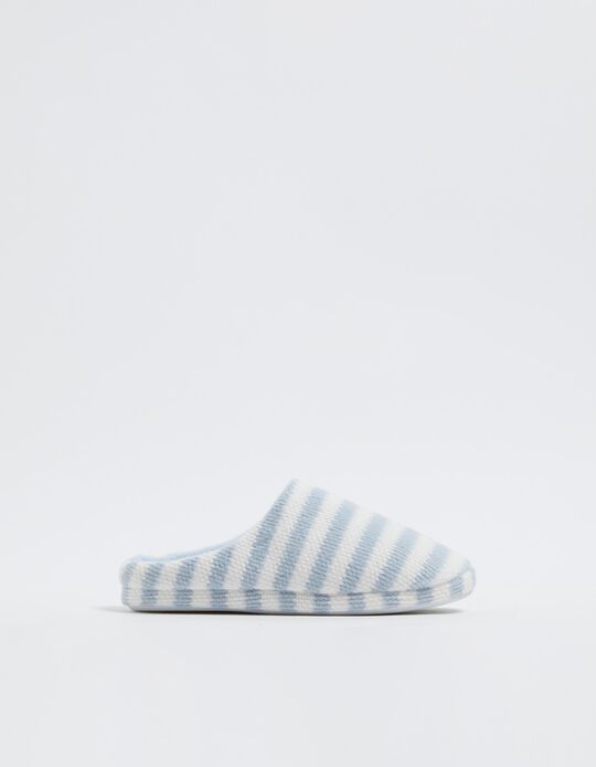 Comprar Online Chinelos de Quarto Riscas, Mulher, Azul