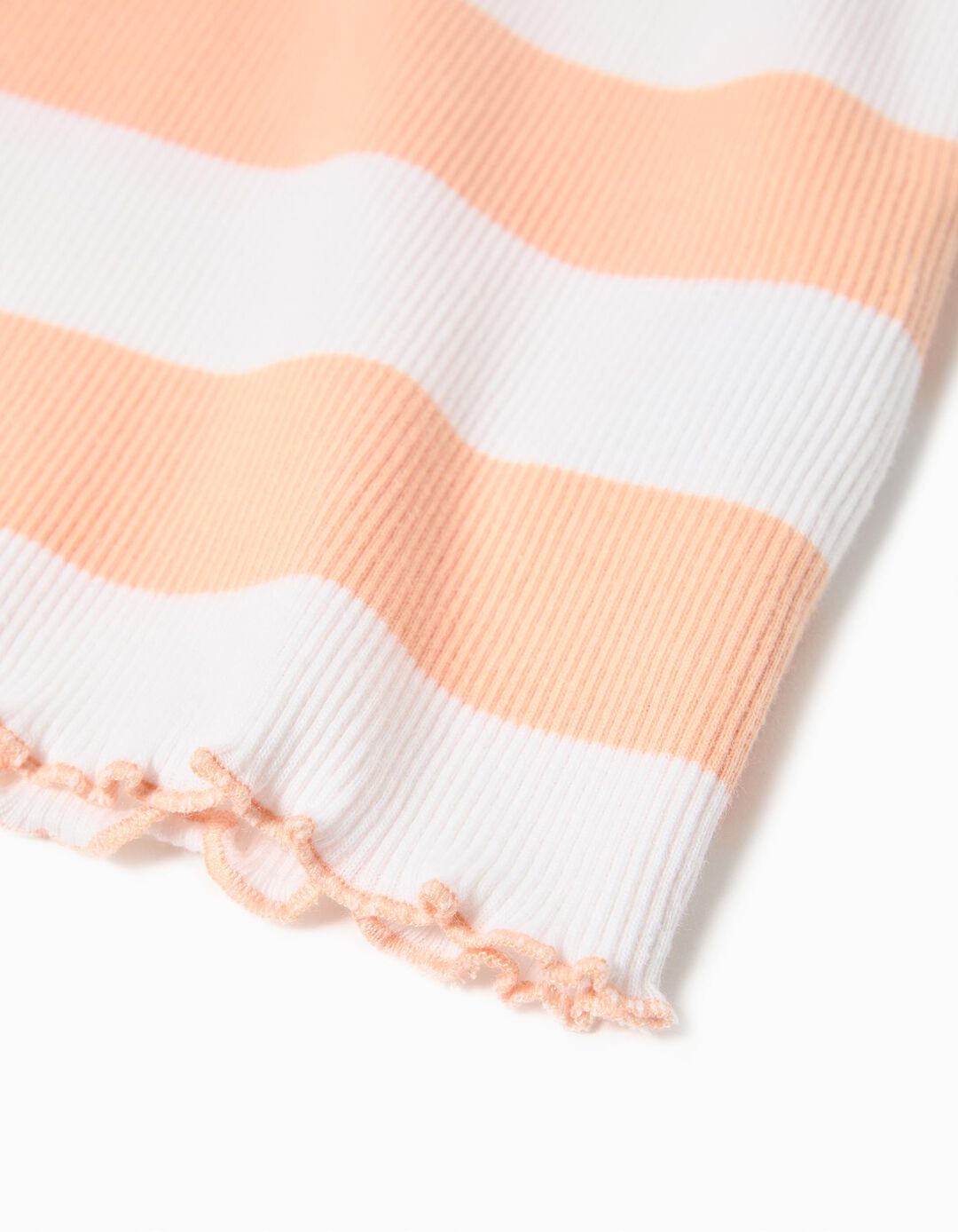 T-shirt Riscas, Menina, Coral Claro 