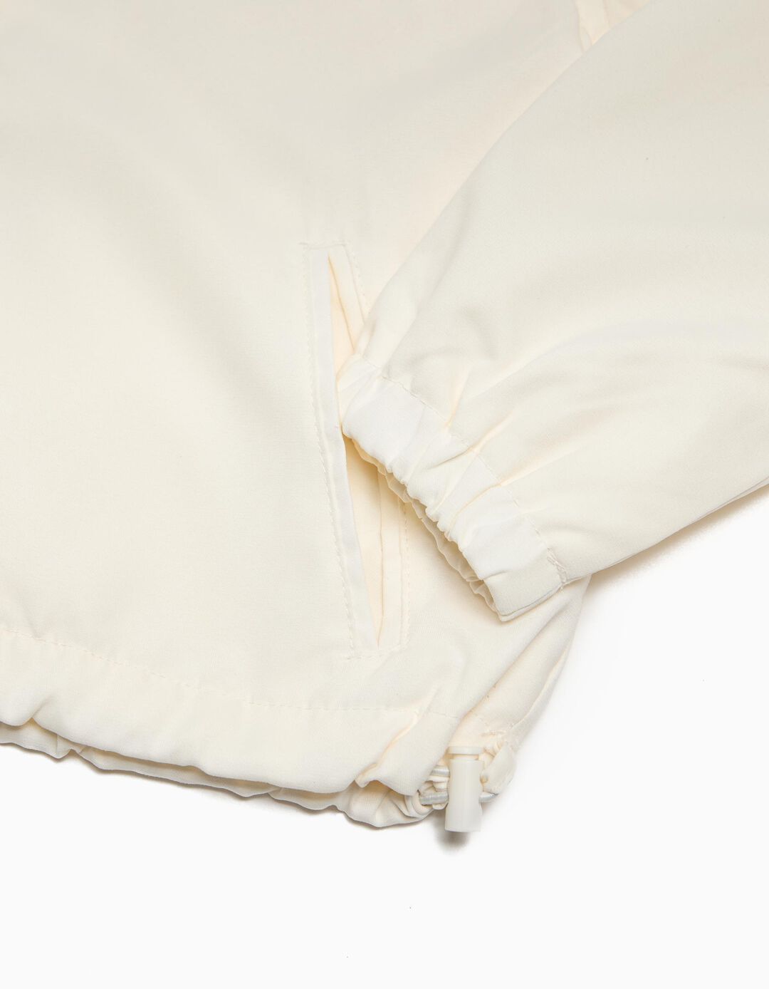 Corta-vento Capuz Leve, Menina, Branco