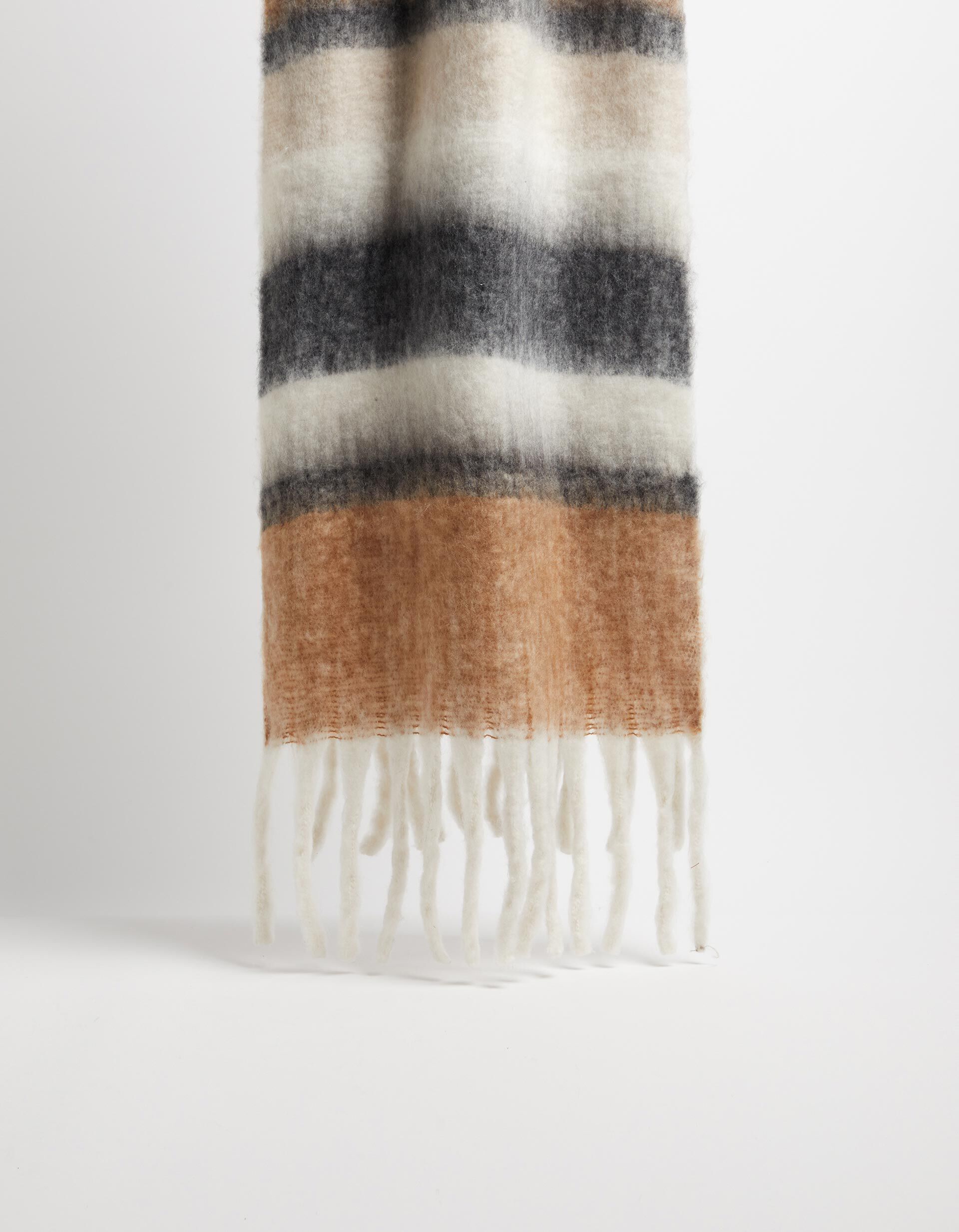 Comprar Online Cachecol Comprido Riscas, Mulher, Castanho