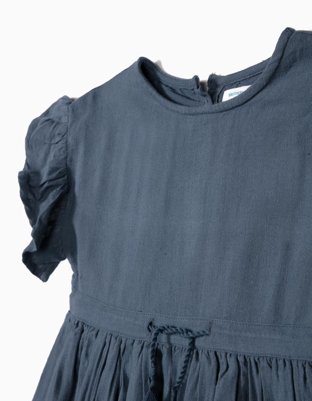 Vestido para Menina 'B&S' com Bordados, Azul