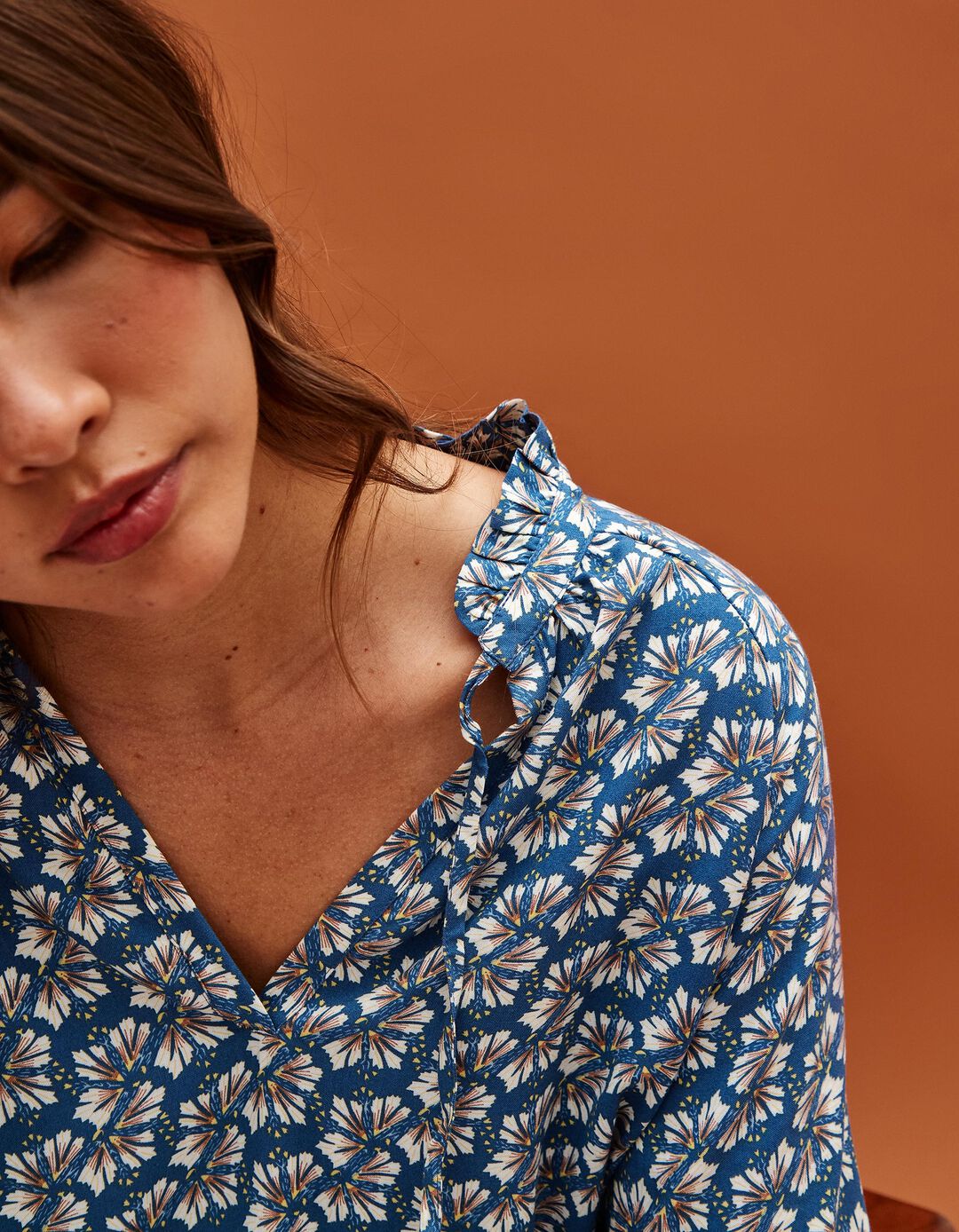 Pijama Estampado, Mulher, Azul Escuro