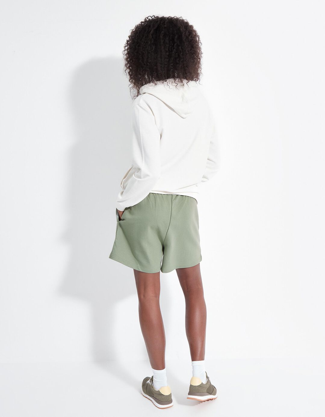 Calções Fleece, Mulher, Verde Claro
