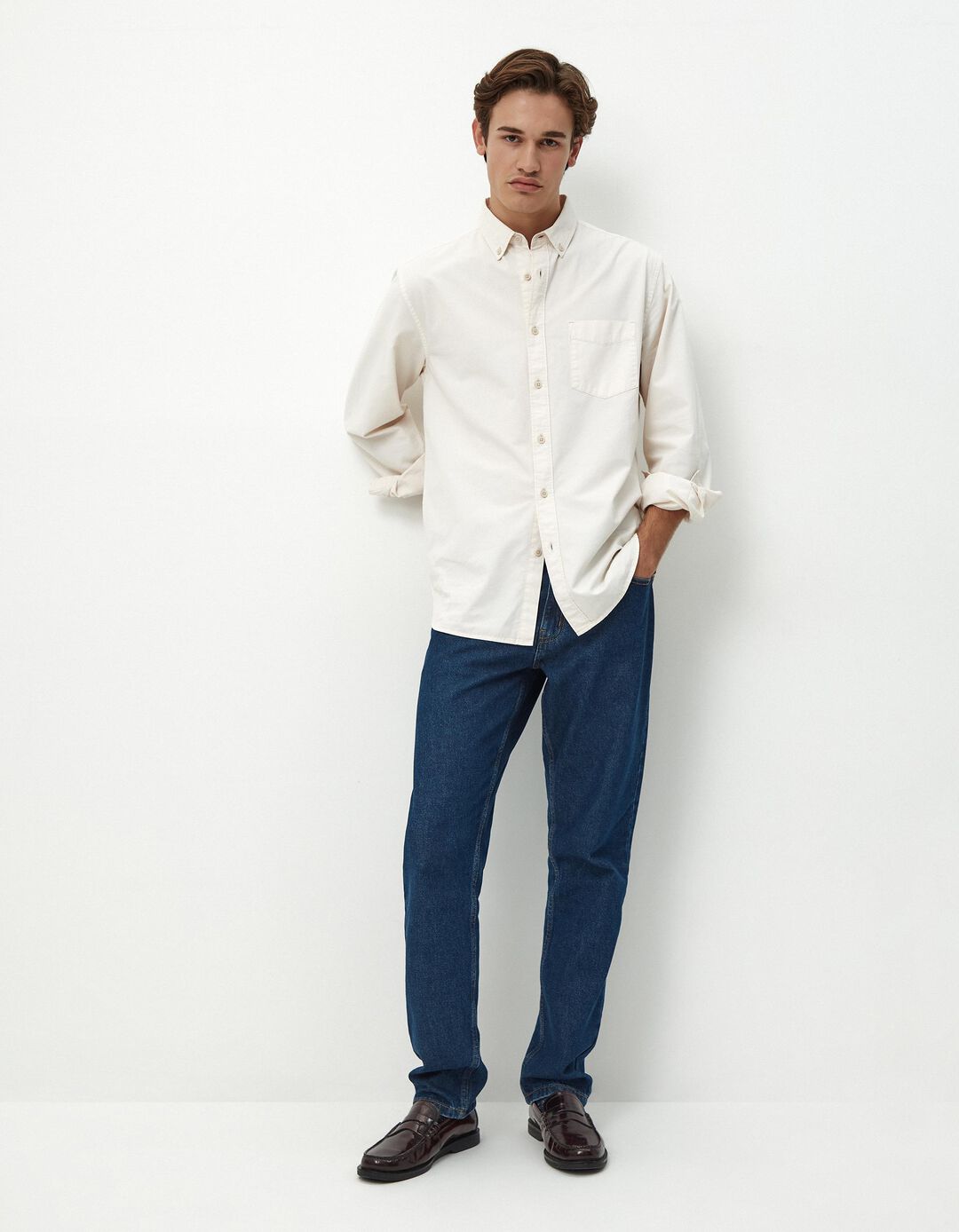 Calças de Ganga Slim Fit, Homem, Azul Escuro