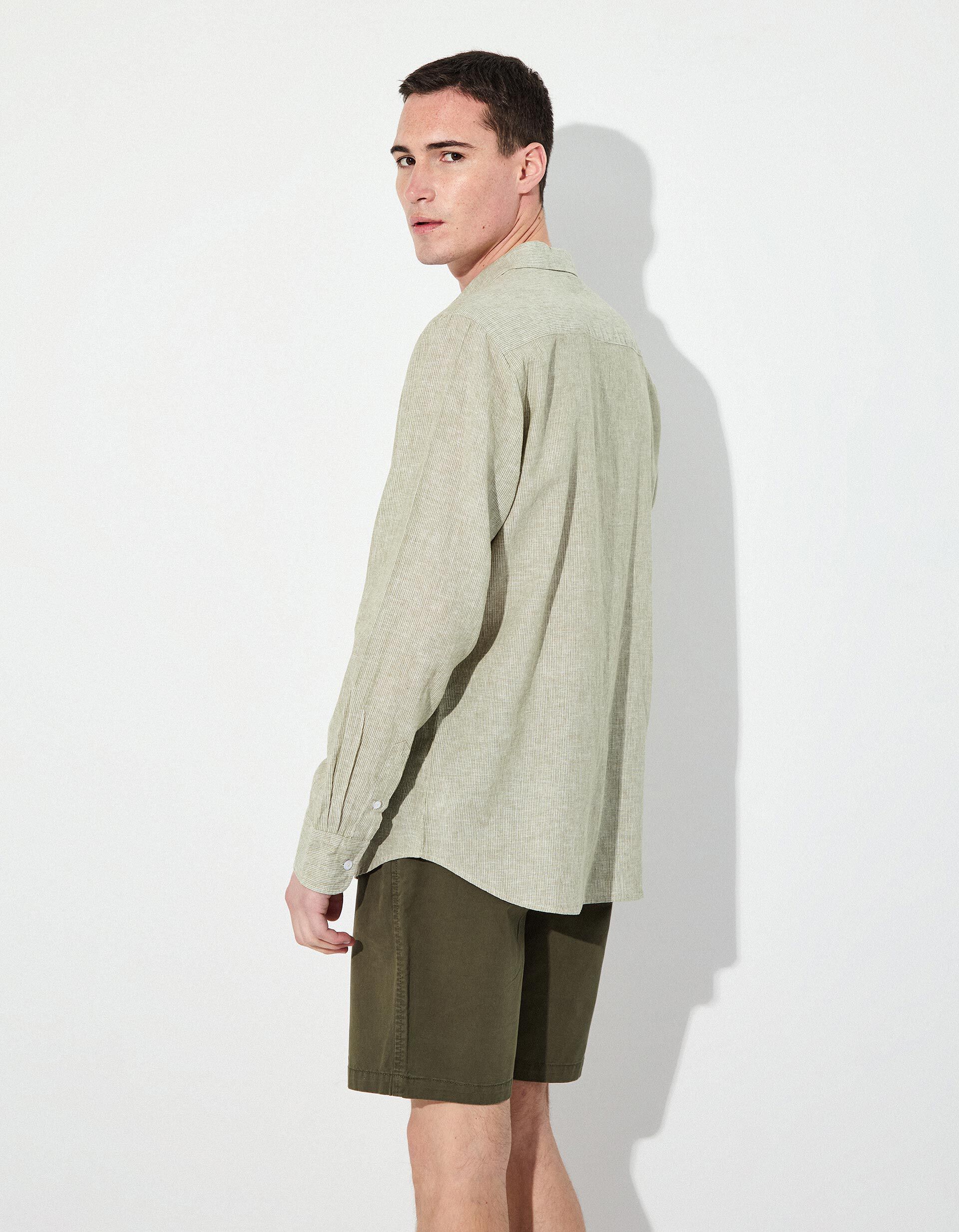 Comprar Online Camisa de Linho, Homem, Verde Escuro 