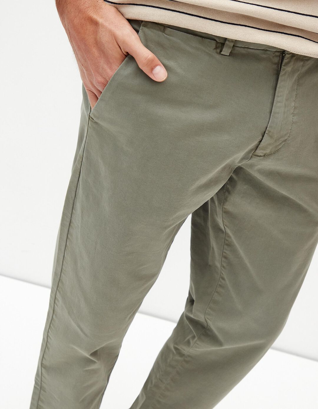 Calças 'Slim fit', Homem, Verde Claro 