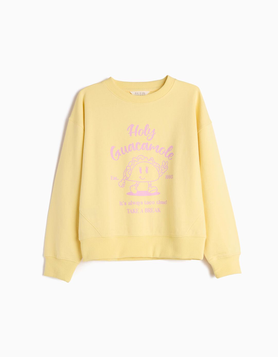 Sweatshirt Estampado, Menina, Amarelo Claro 