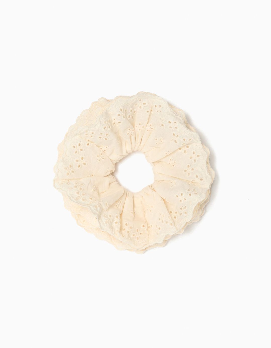 El&aacute;stico de Cabelo Scrunchie, Mulher, Bege
