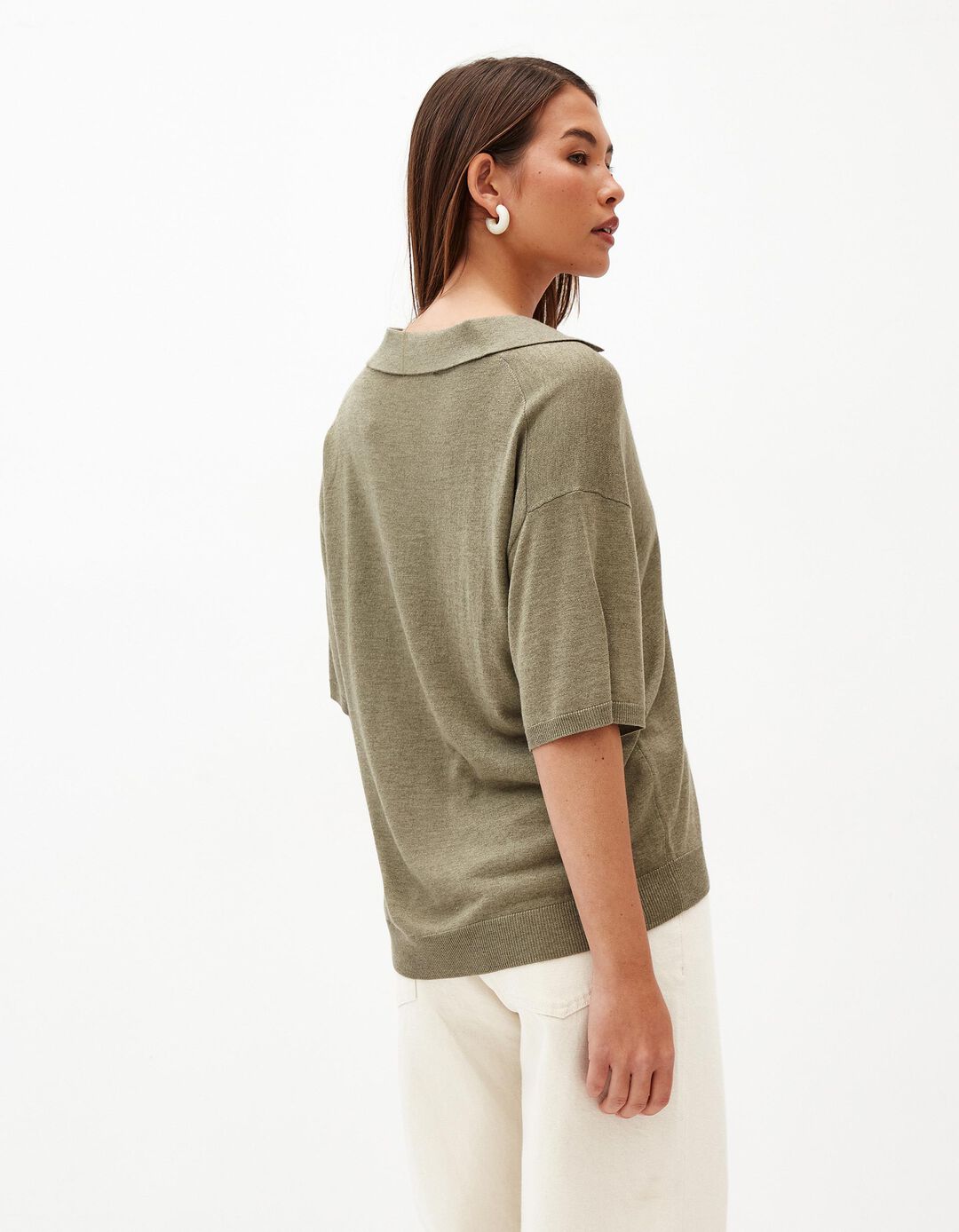 Camisola Polo de Manga Curta, Mulher, Verde Escuro