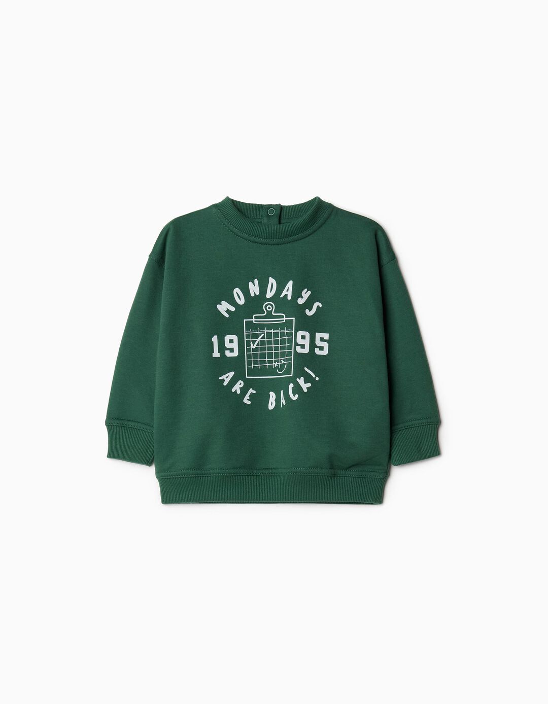 Sweatshirt de Felpa Estampado, Menino, Verde