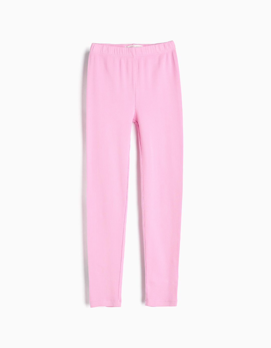 Leggings Malha Canelada, Menina, Rosa