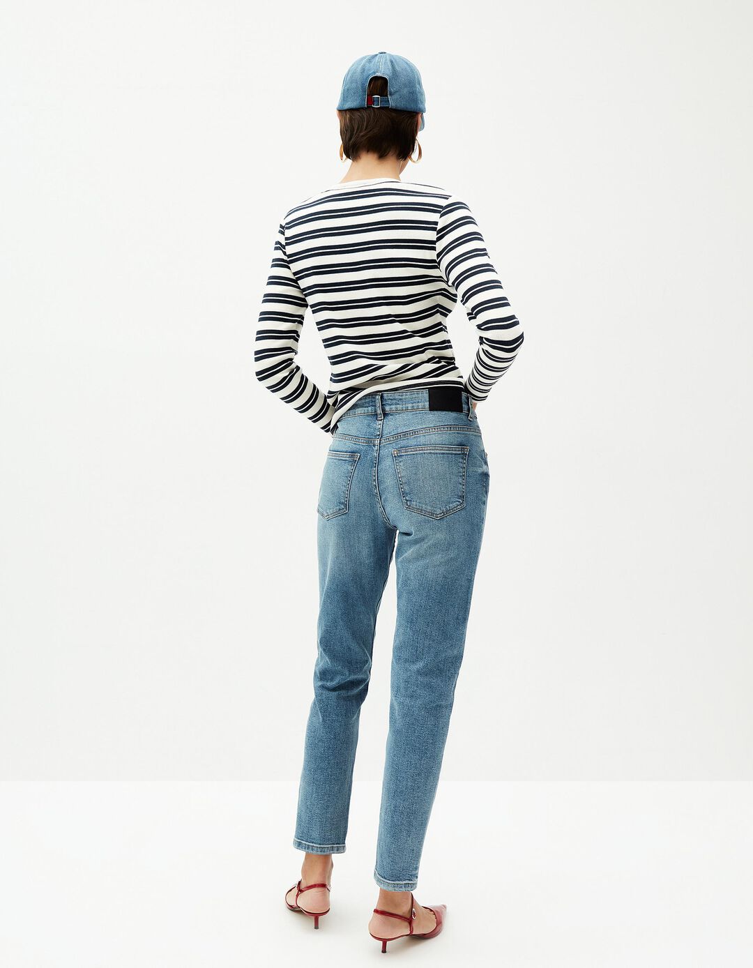 Calças de Ganga 'Slim Fit', Mulher, Azul Claro