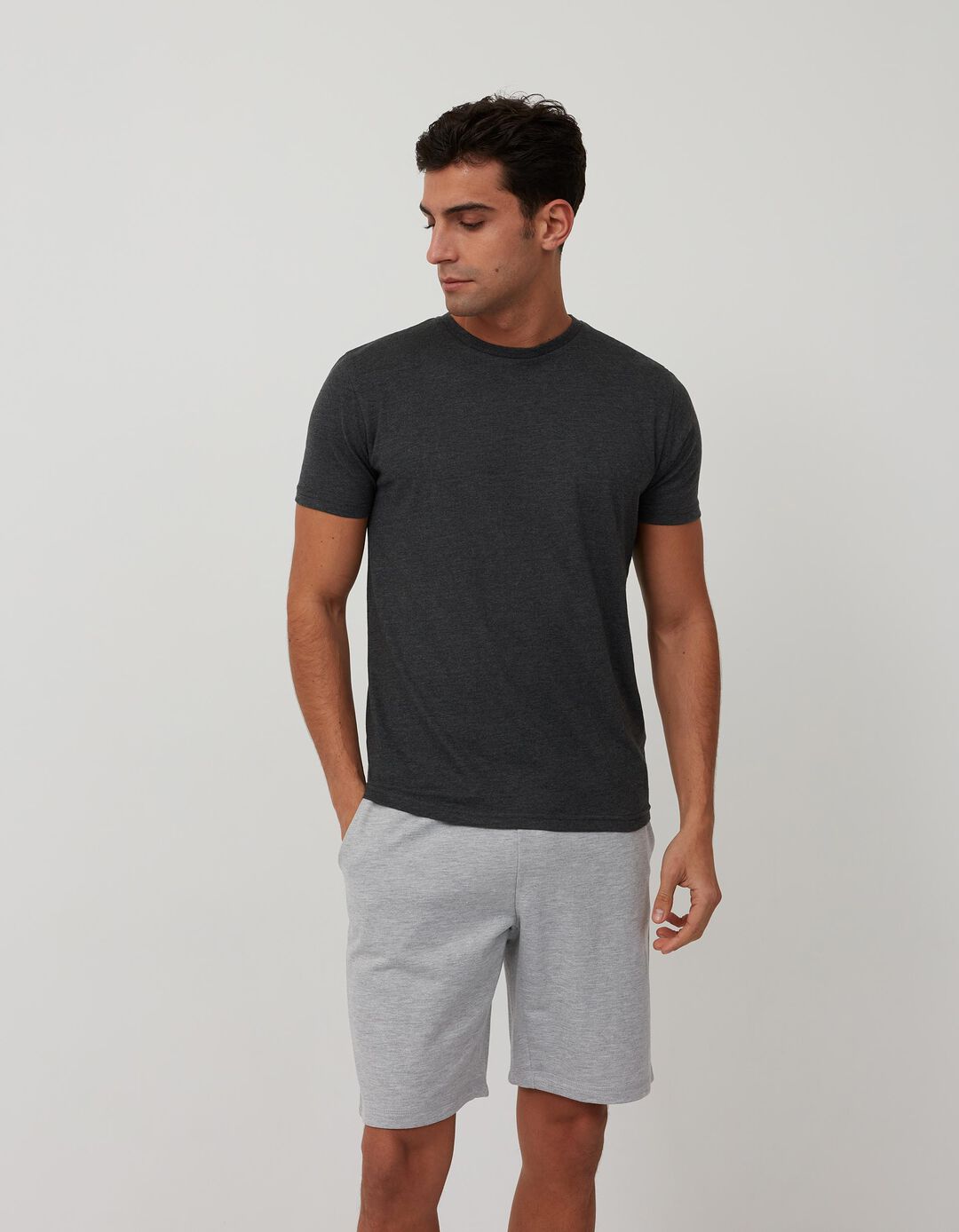 T-shirt Básica, Cinza Escuro