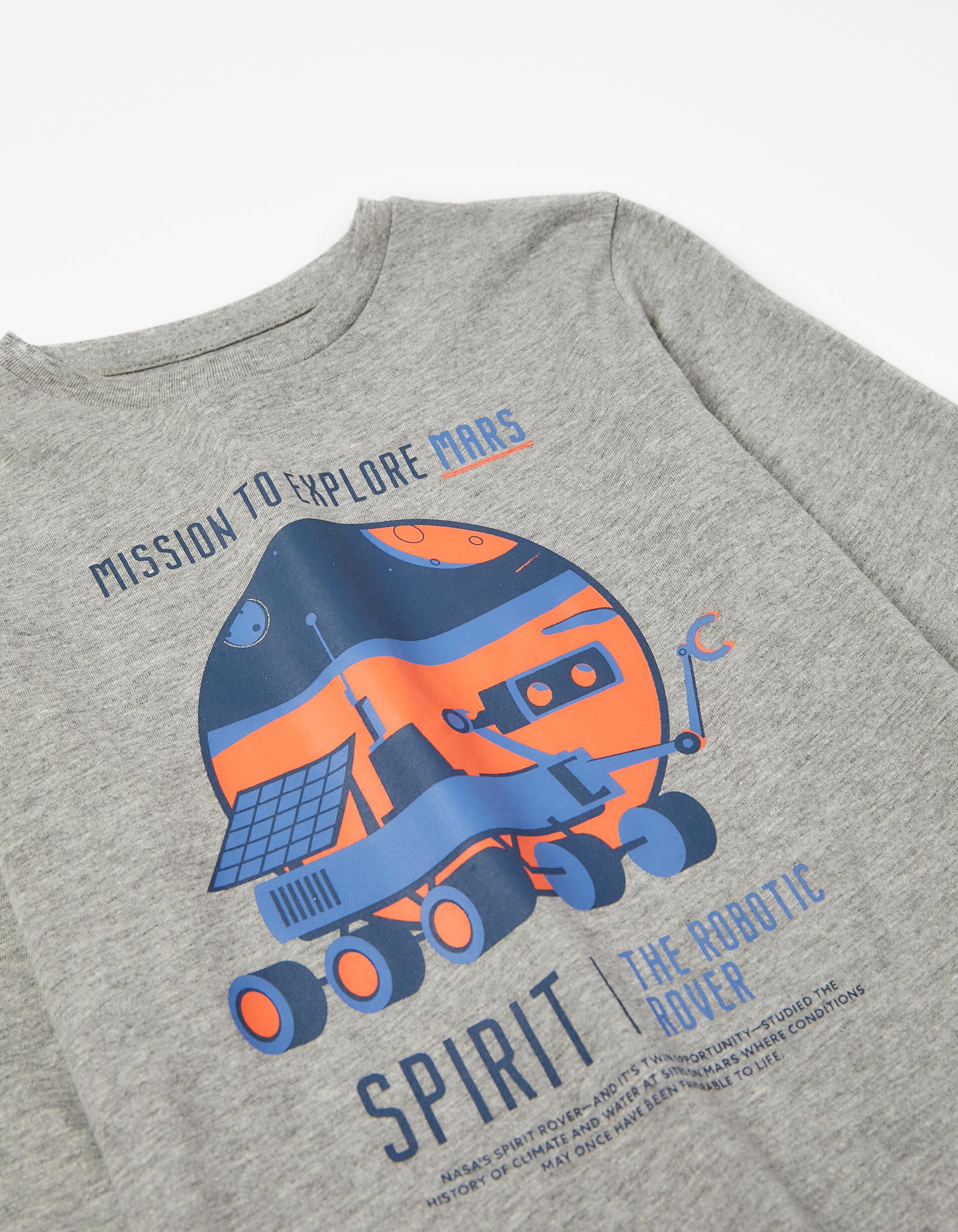 Comprar Online T-shirt de Manga Comprida para Menino 'Marte', Cinza