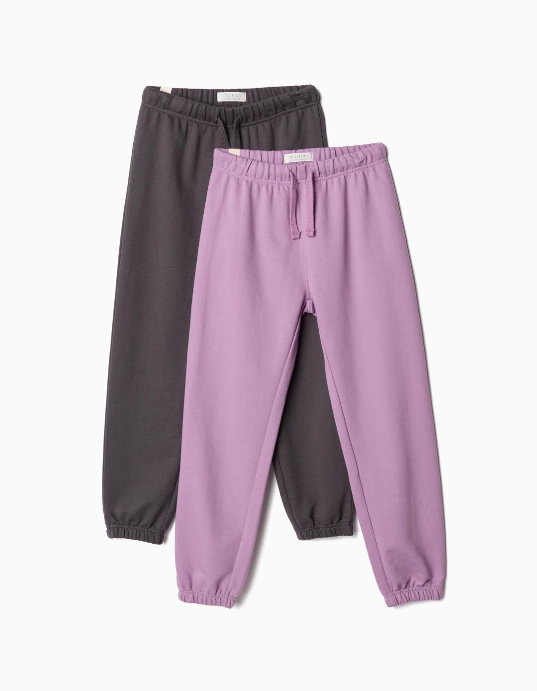 Pack 2 Joggers de Felpa, Menina, Lil&aacute;s Escuro/Cinzento Escuro