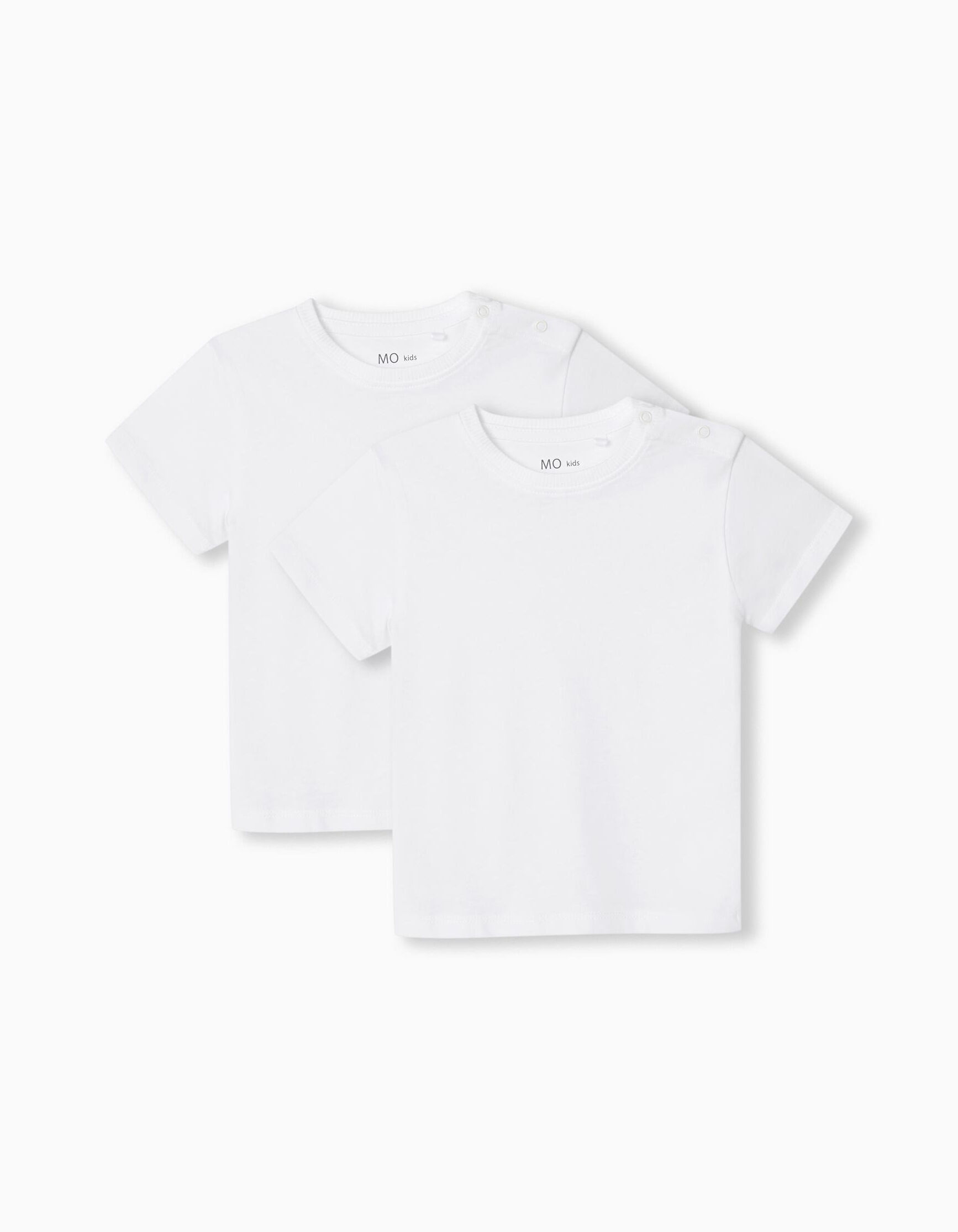 Pack 2 T-shirts Básicas Lisas, Bebé Menino, Branco