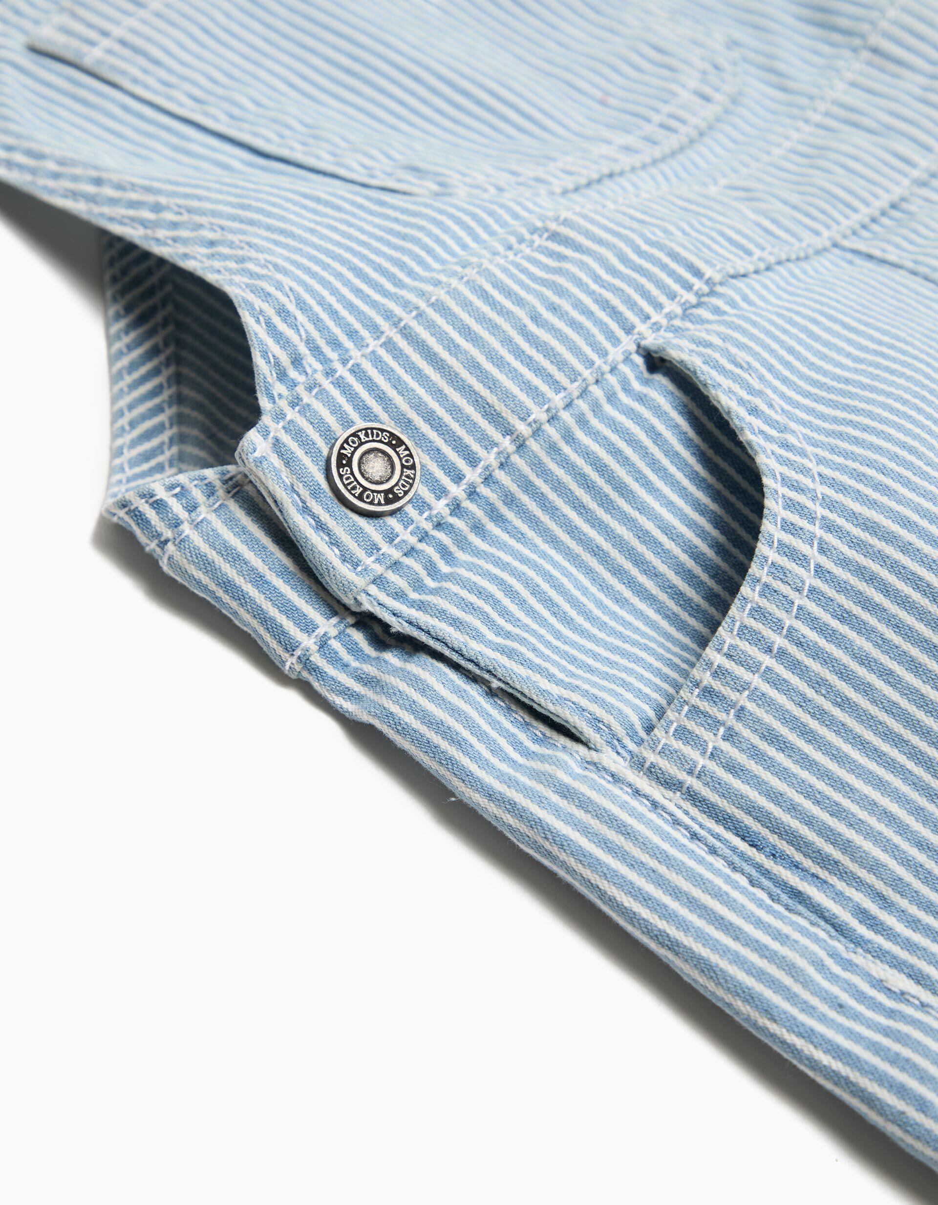 Comprar Online Jardineiras Riscas, Menino, Azul Claro