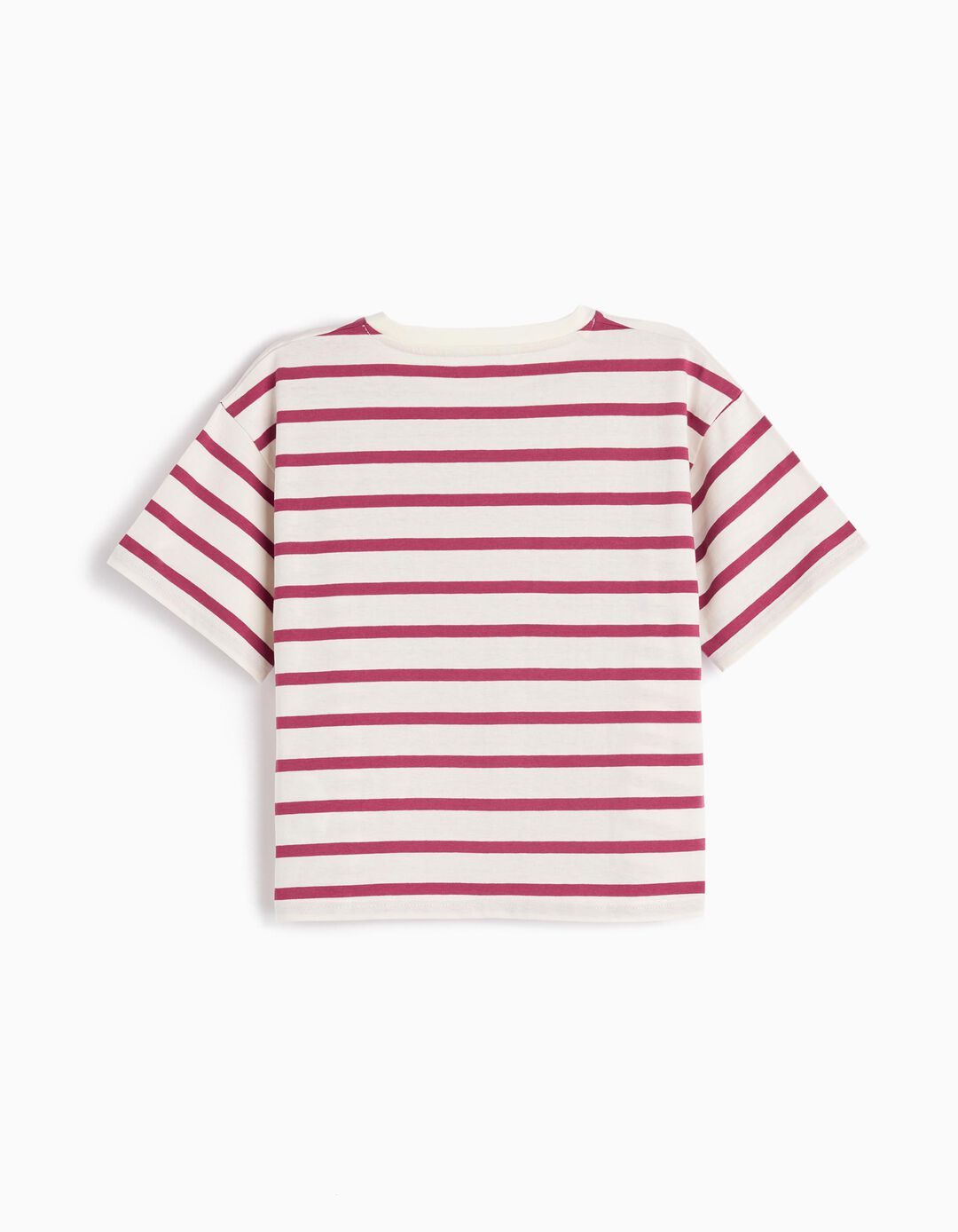 T-shirt Riscas, Menina, Vermelho