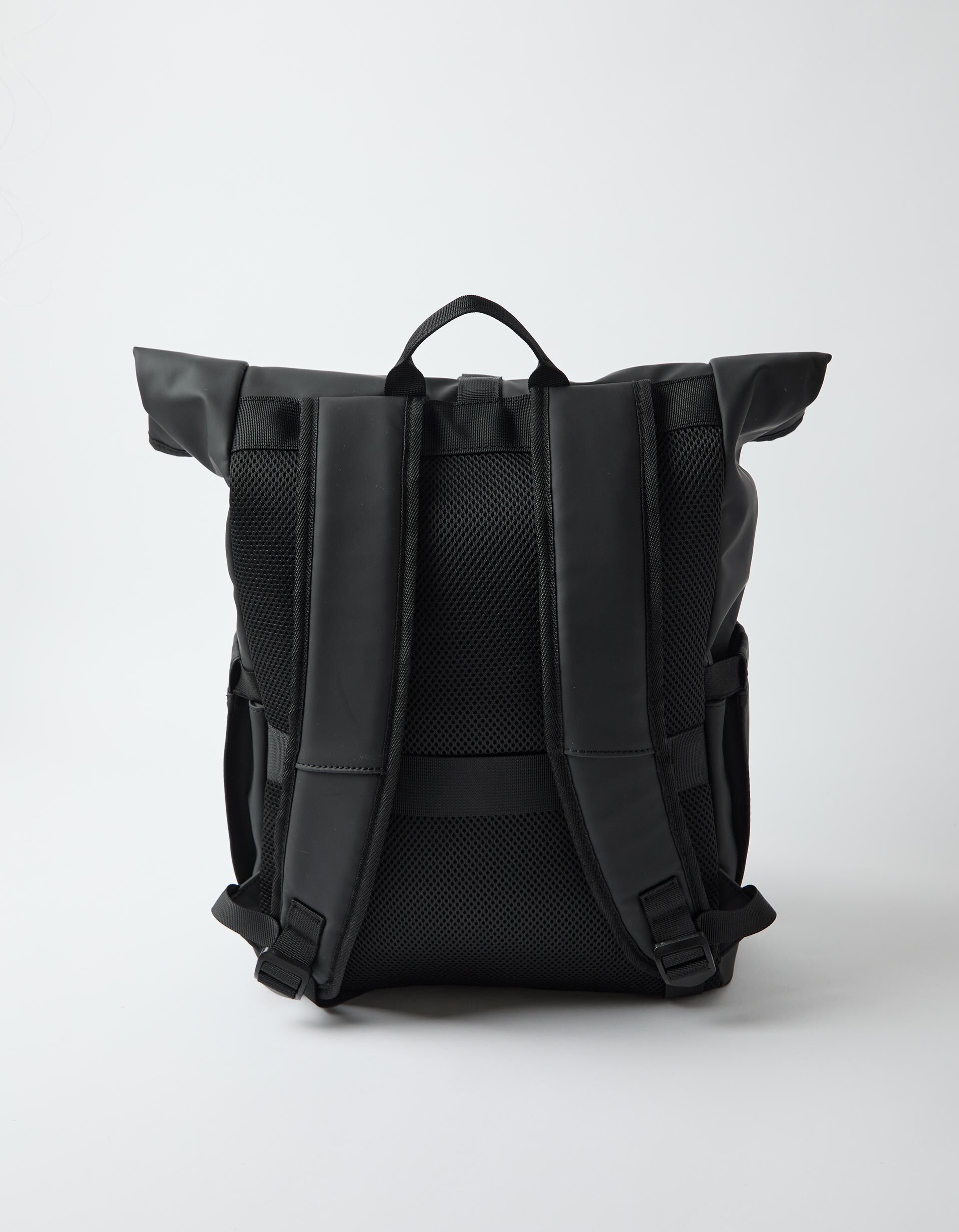 Mochila 'Rolltop', Homem, Preto