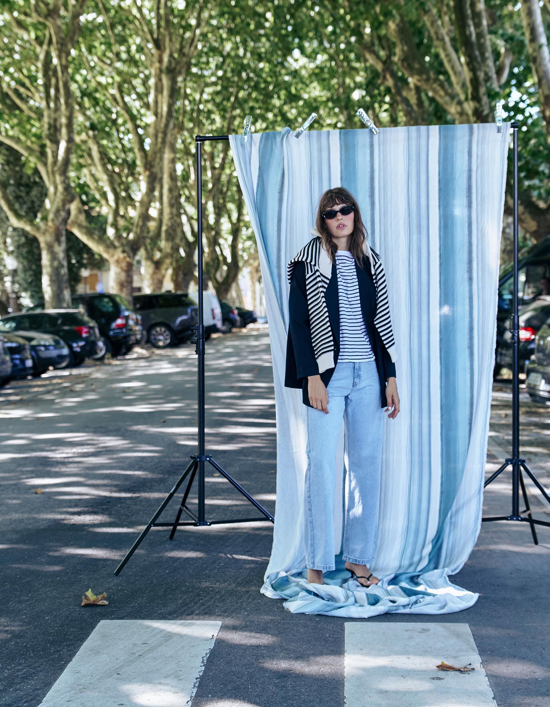 Cal&ccedil;as De Ganga 'Wide Leg', Mulher, Azul Claro