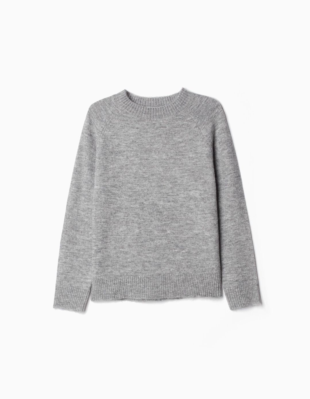 Camisola de Malha, Menina, Cinzento