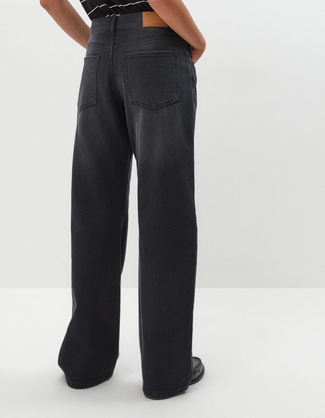 Calças de Ganga 'Straight fit', Mulher, Preto