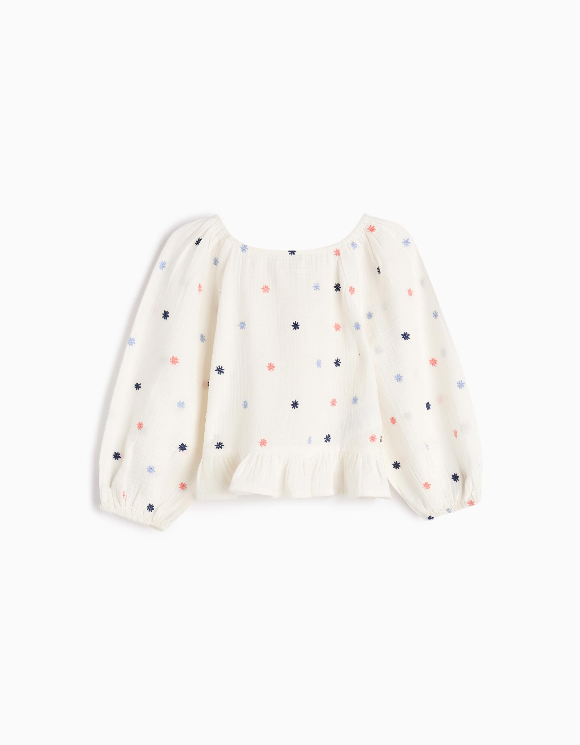 Comprar Online Blusa com Bordados, Menina, Branco