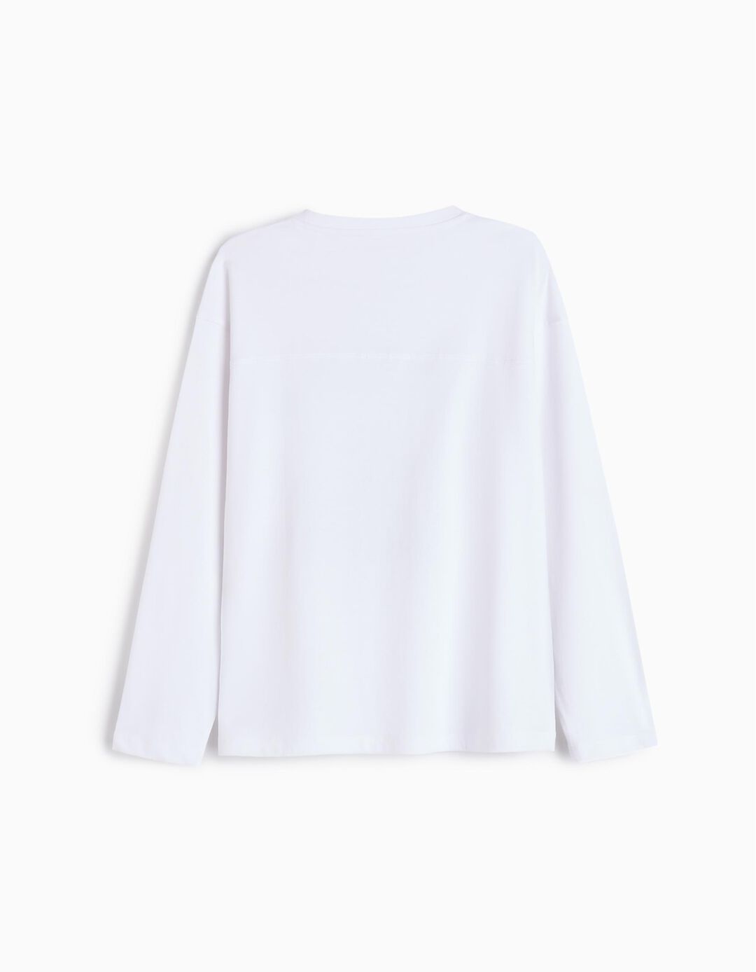 T-shirt de Manga Comprida Estampado, Menino, Branco