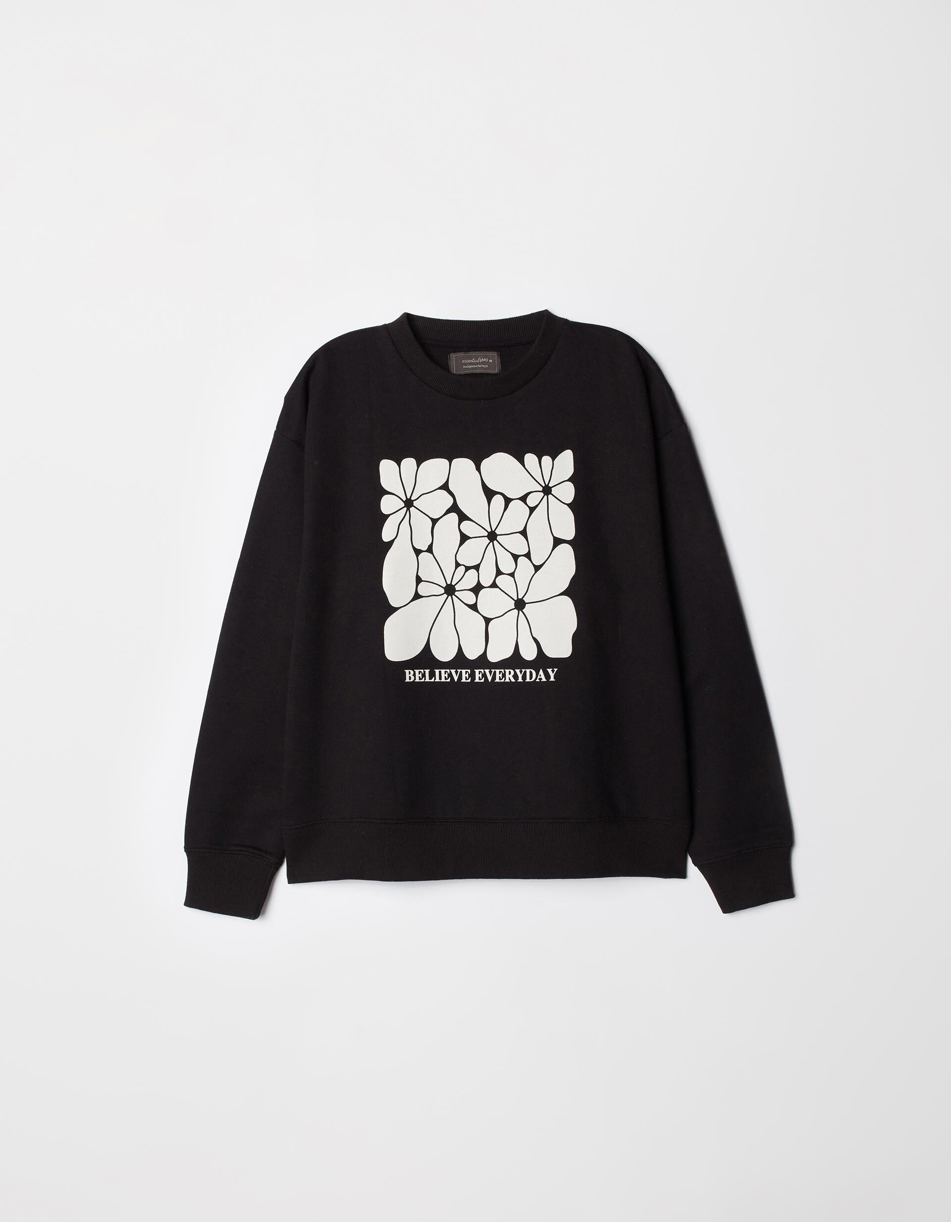 Comprar Online Sweatshirt Estampado, Mulher, Preto
