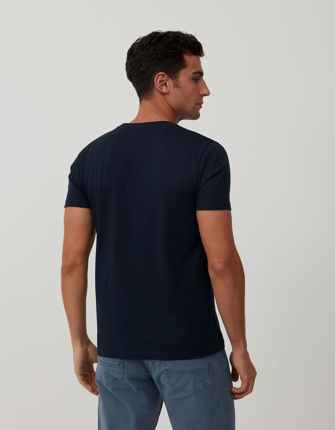 T-shirt Básica, Azul Escuro