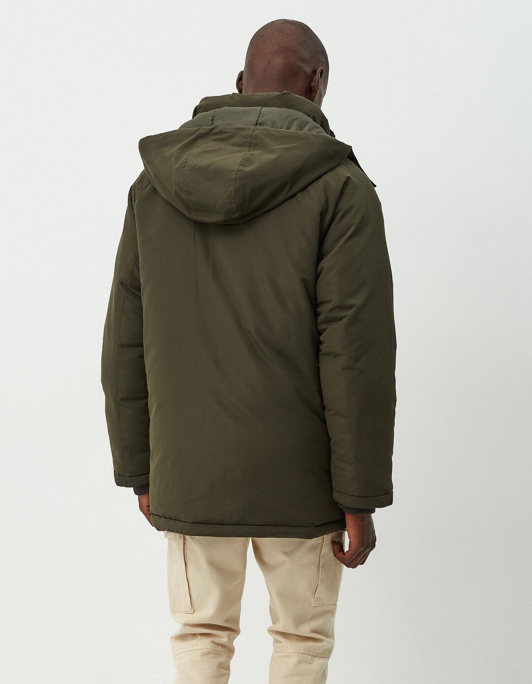 Parka Acolchoada Capuz, Homem, Verde Escuro 