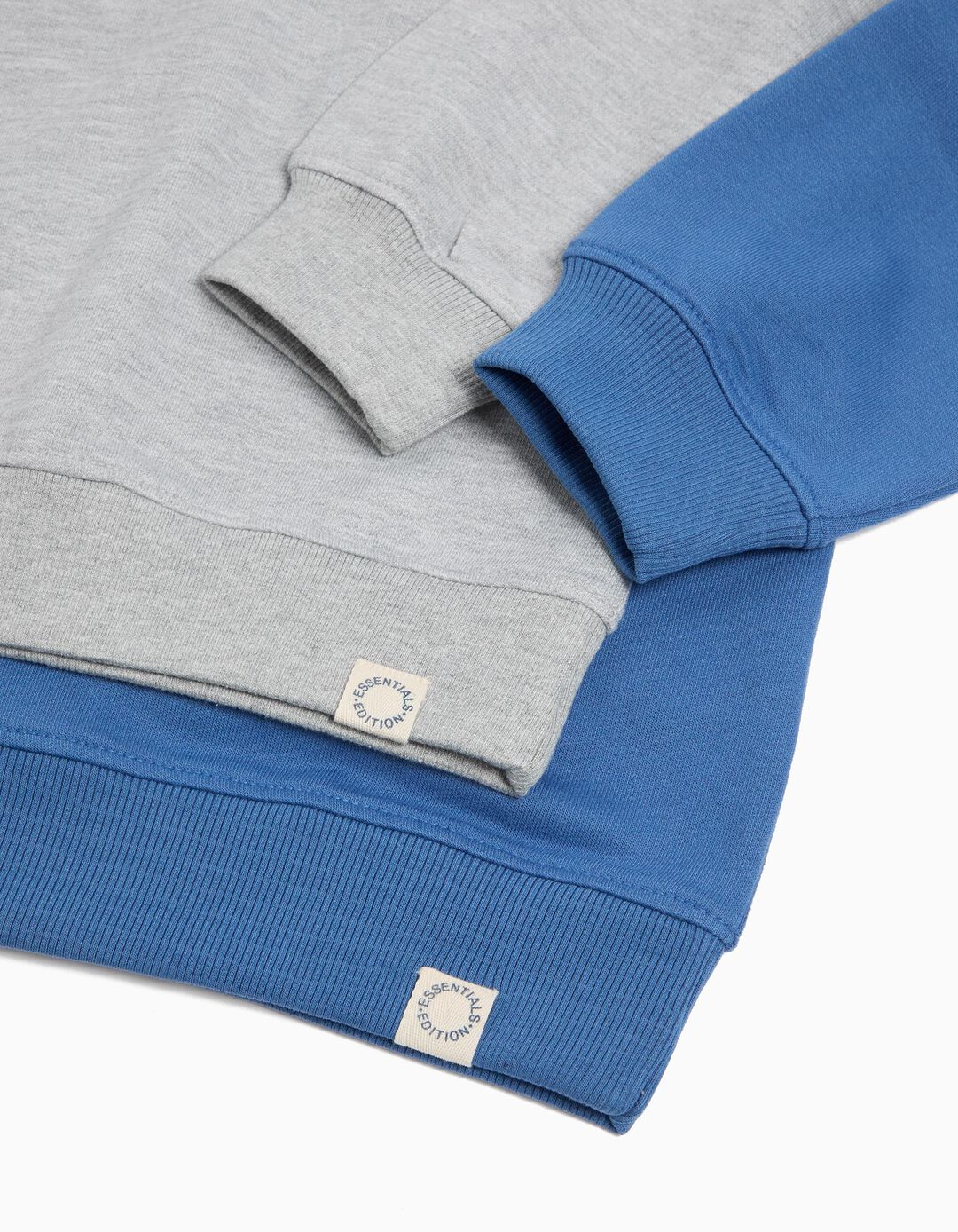 Pack 2 Sweatshirts de Felpa, Menino, Azul/Cinzento Claro