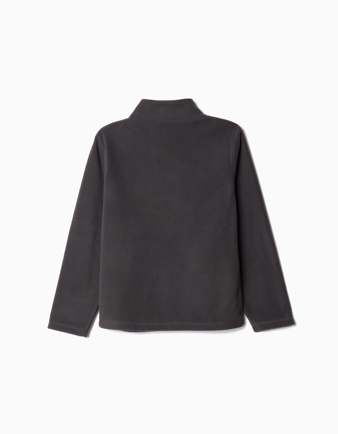 Sweatshirt Polar Fecho de Correr, Menino, Cinzento Escuro
