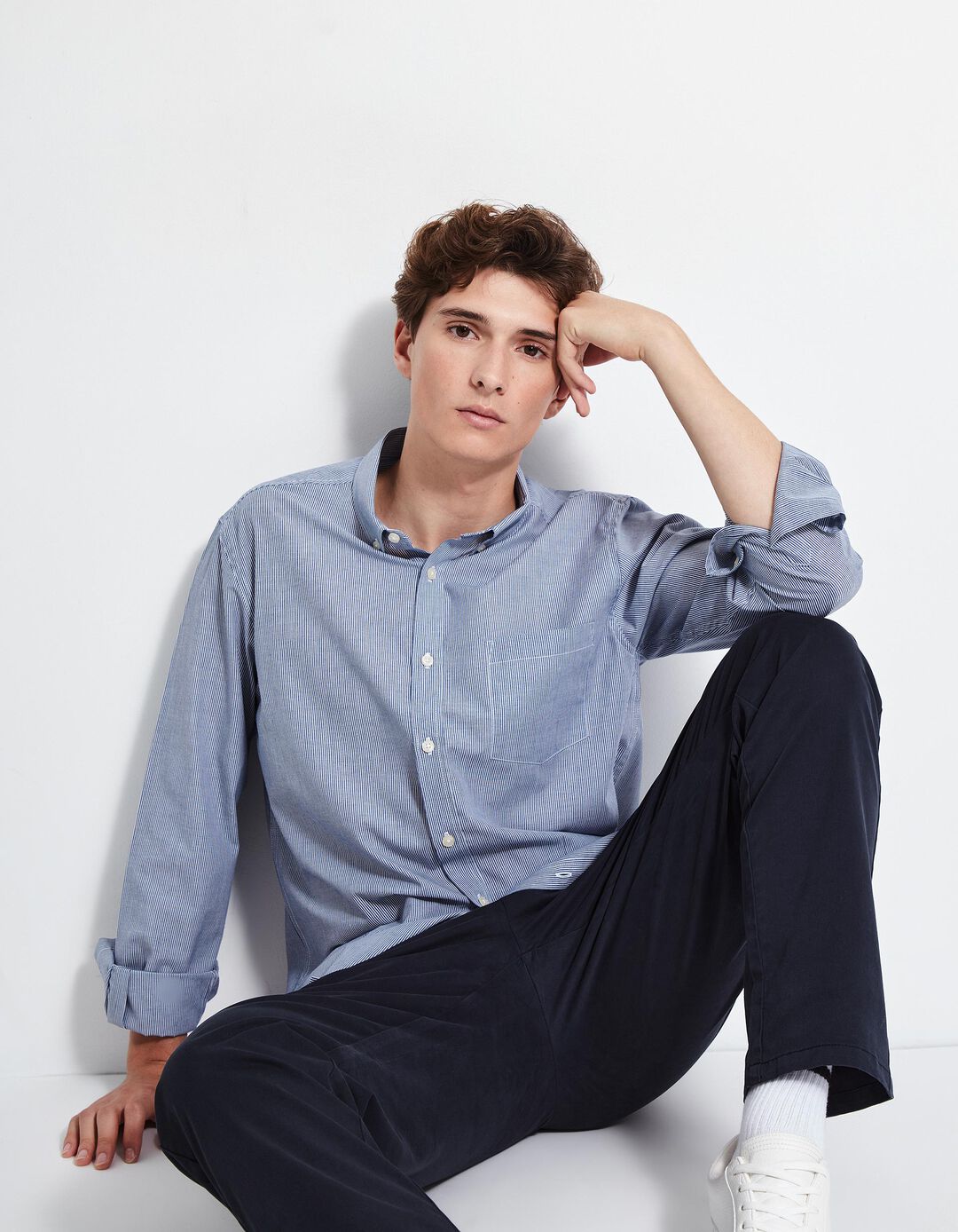 Camisa, Homem, Azul escuro