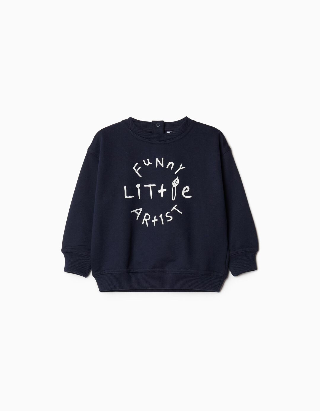 Sweatshirt de Felpa Estampado, Menino, Azul Escuro