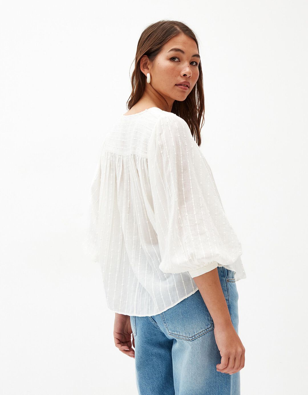 Blusa de Algodão, Mulher, Bege Claro
