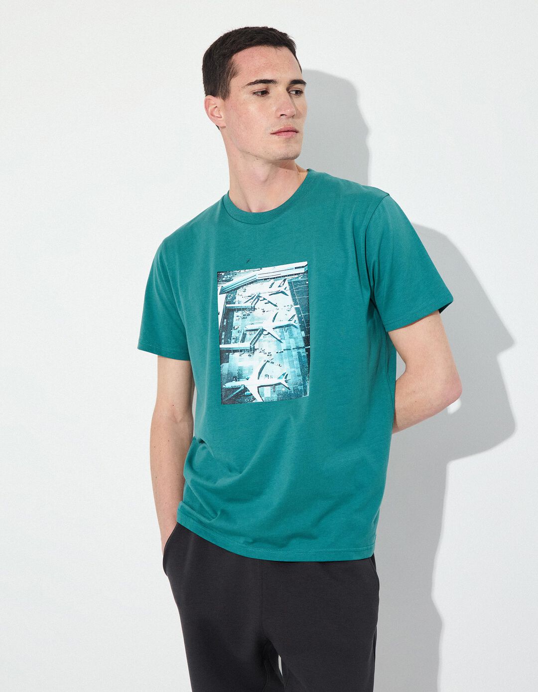 T-shirt Estampado, Homem, Verde