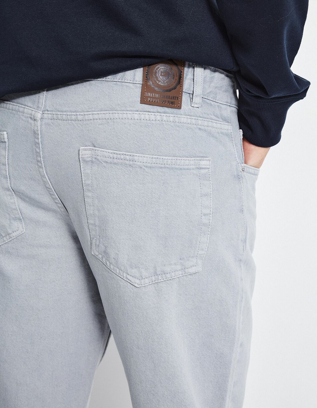 Calças de Ganga 'Straight Fit', Homem, Cinzento