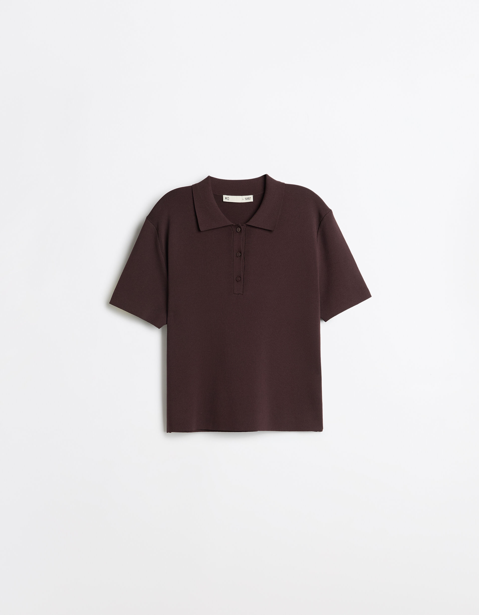 Camisola Polo Manga Curta, Mulher, Castanho Escuro