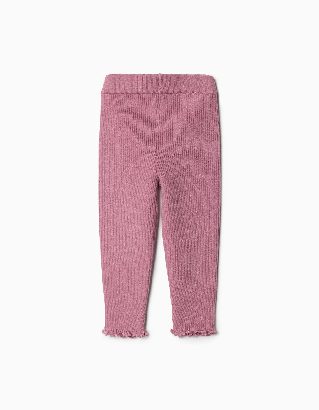 Leggings Malha Canelada, Menina, Rosa Escuro