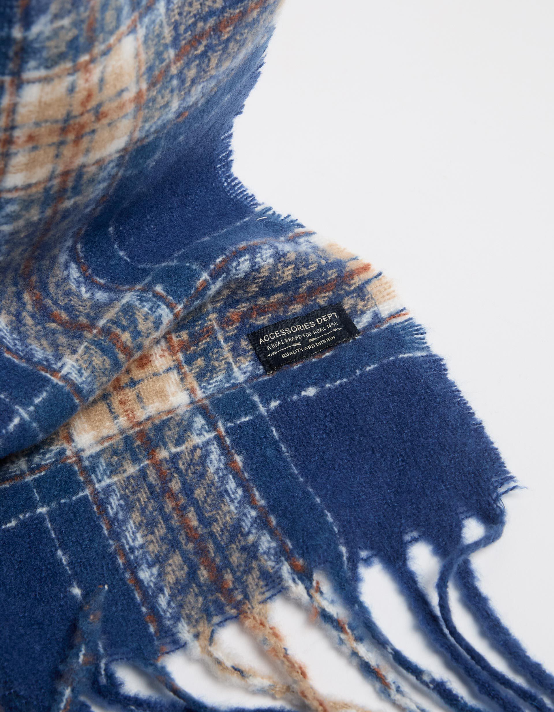 Comprar Online Cachecol Xadrez Franjas, Homem, Azul Escuro