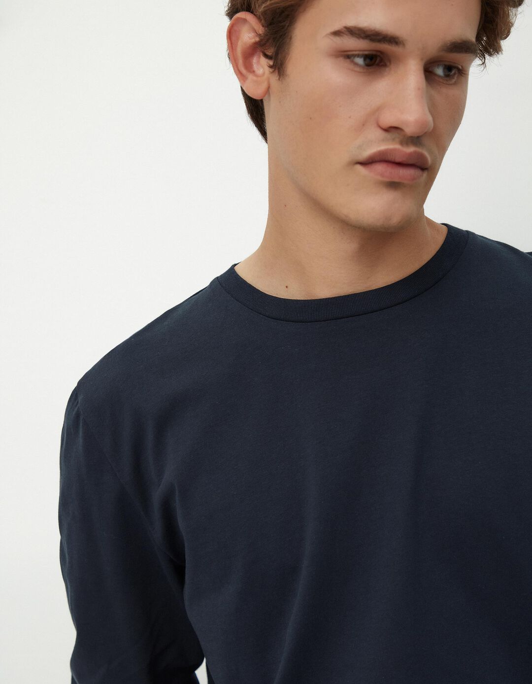 T-shirt de Manga Comprida, Homem, Azul Escuro
